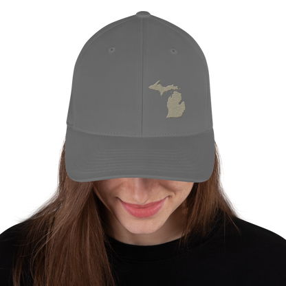 Michigan Fitted Baseball Cap | Petoskey Beige Outline