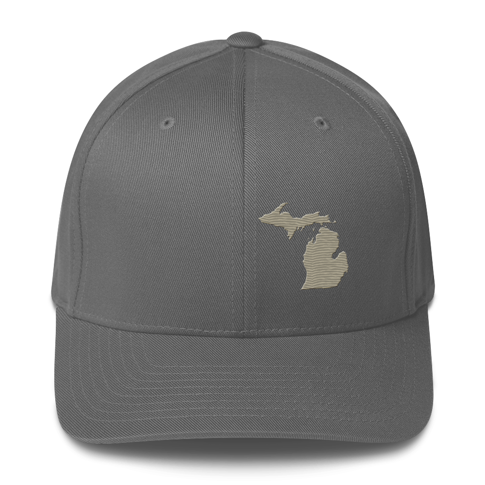 Michigan Fitted Baseball Cap | Petoskey Beige Outline