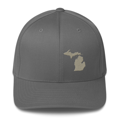 Michigan Fitted Baseball Cap | Petoskey Beige Outline