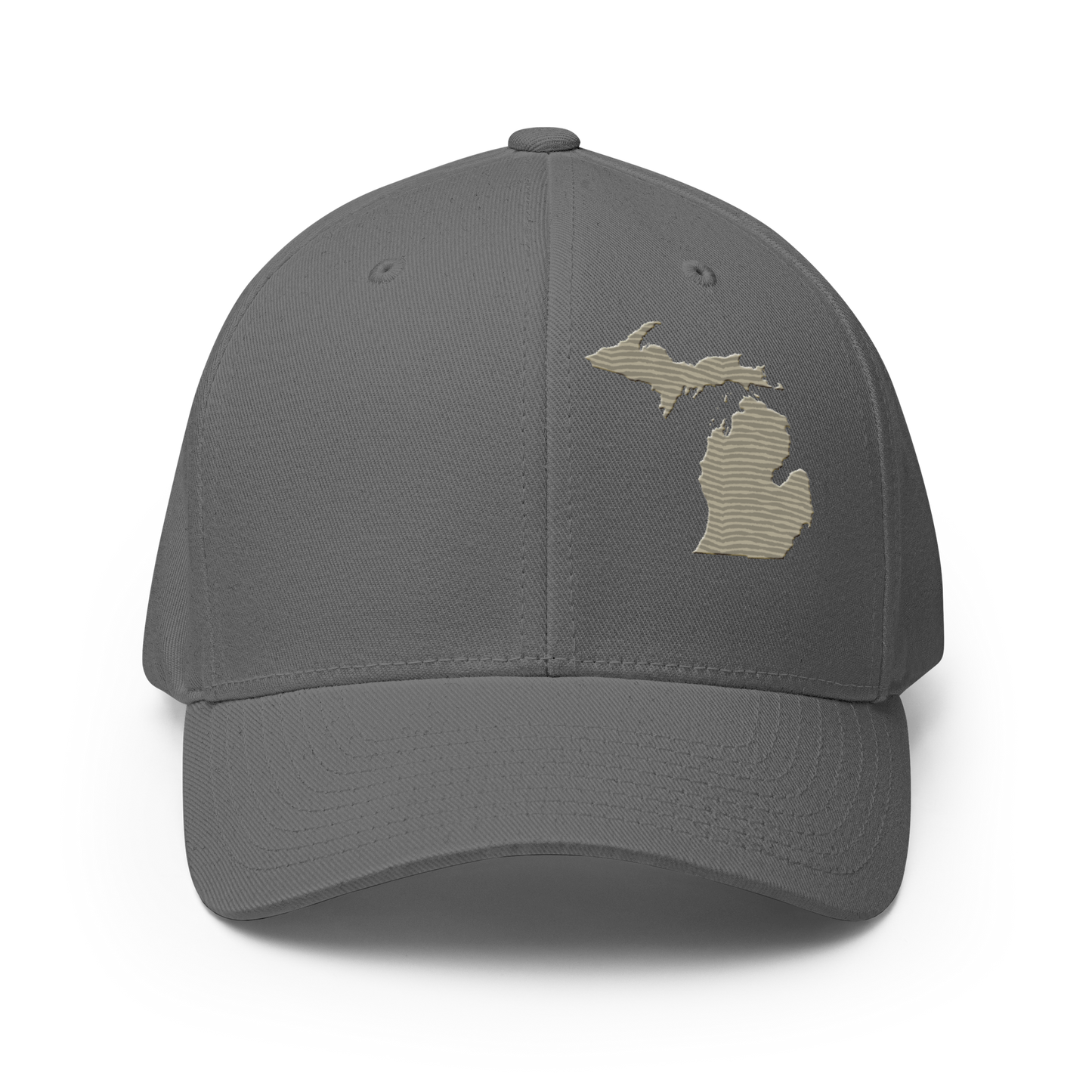 Michigan Fitted Baseball Cap | Petoskey Beige Outline