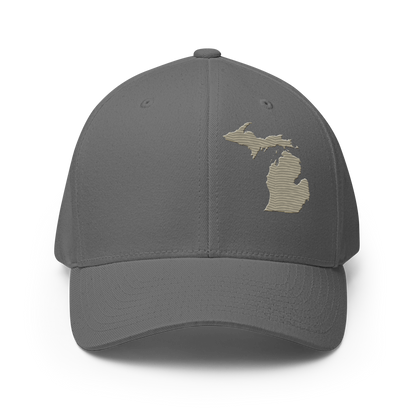 Michigan Fitted Baseball Cap | Petoskey Beige Outline