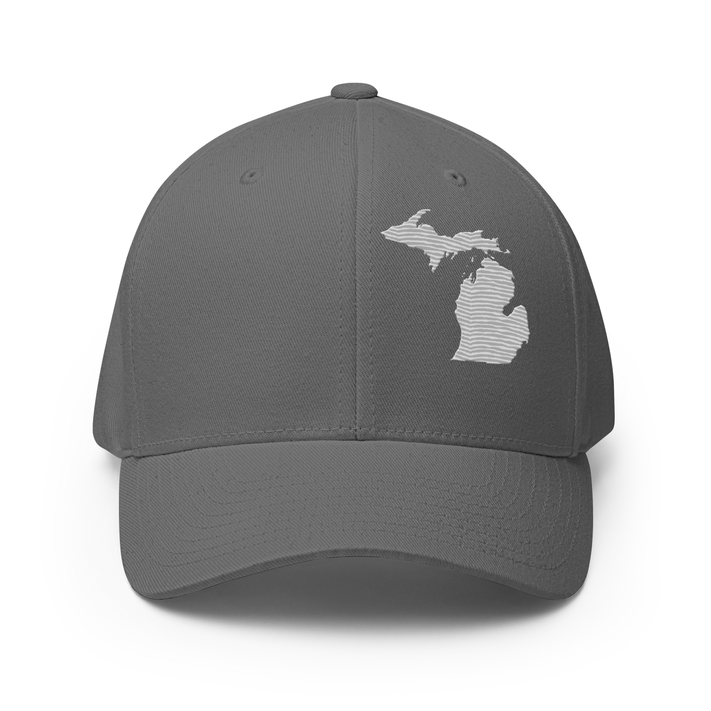 Michigan Fitted Baseball Cap | Platinum Outline