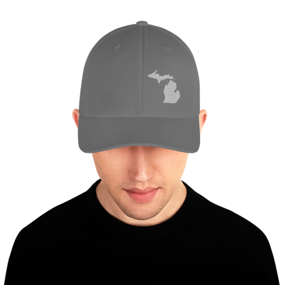 Michigan Fitted Baseball Cap | Platinum Outline