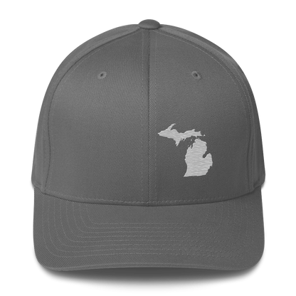 Michigan Fitted Baseball Cap | Platinum Outline