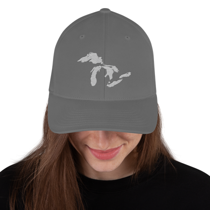 Great Lakes Fitted Baseball Cap | Platinum