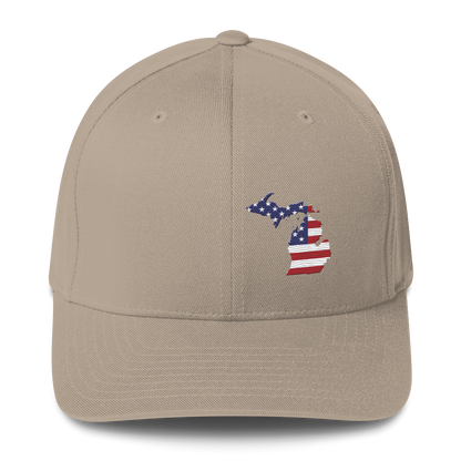 Michigan Fitted Baseball Cap (Patriot Edition)