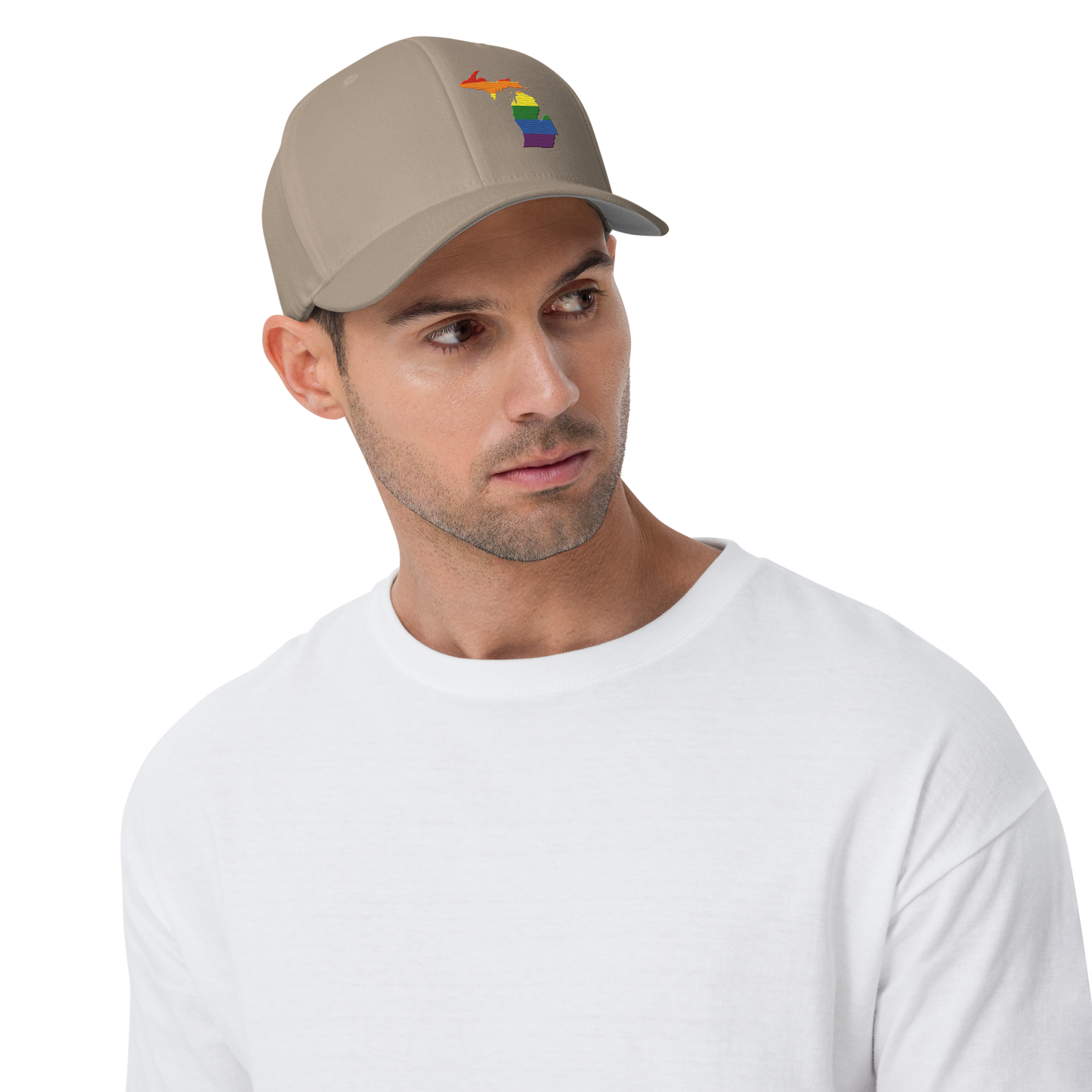 Michigan Fitted Baseball Cap (Rainbow Pride Edition)