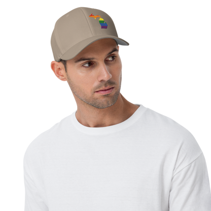 Michigan Fitted Baseball Cap (Rainbow Pride Edition)