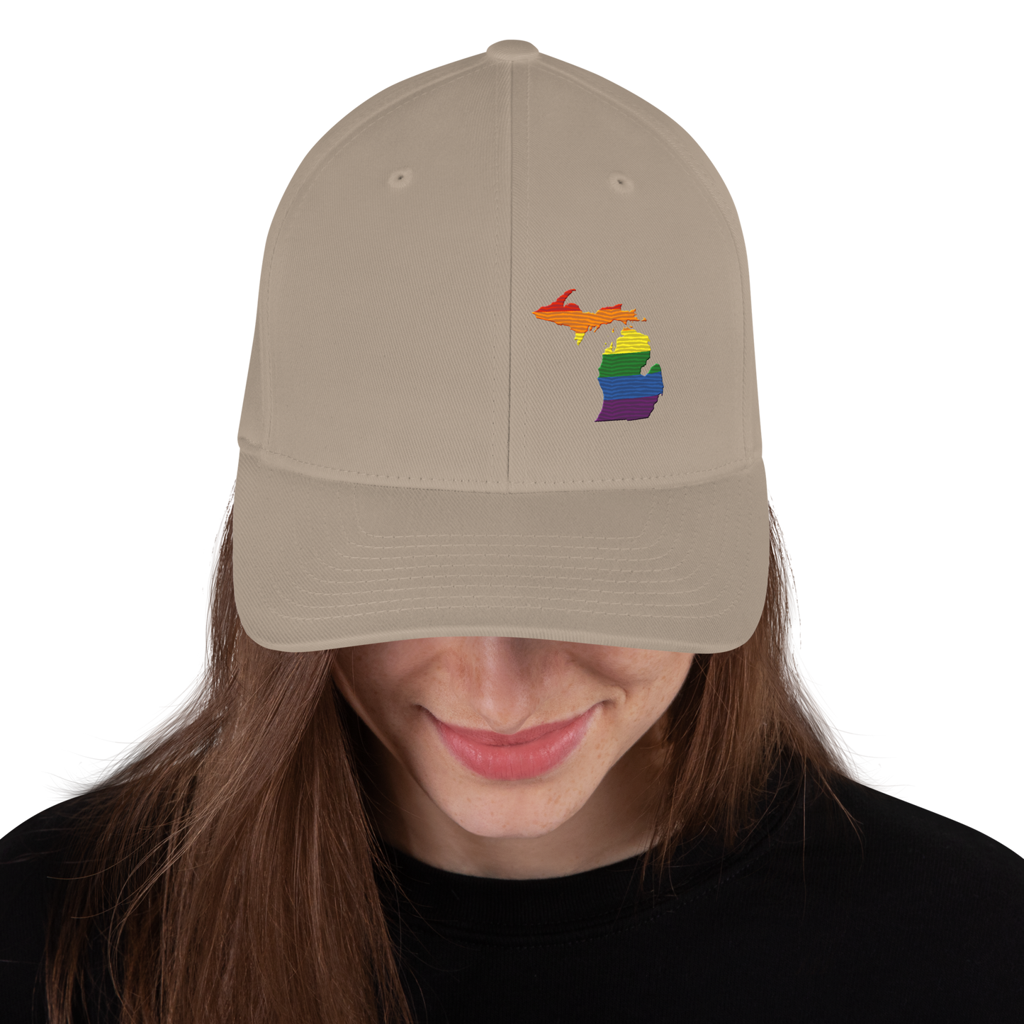 Michigan Fitted Baseball Cap (Rainbow Pride Edition)