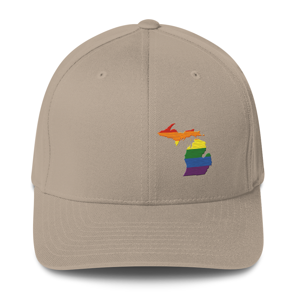 Michigan Fitted Baseball Cap (Rainbow Pride Edition)