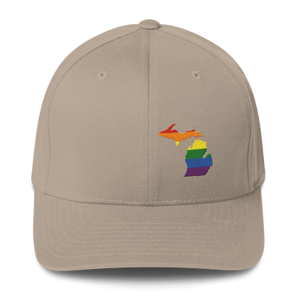 Michigan Fitted Baseball Cap (Rainbow Pride Edition)