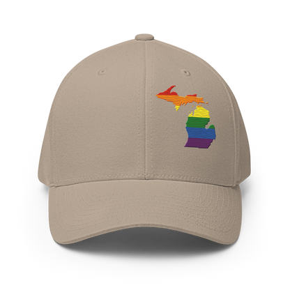 Michigan Fitted Baseball Cap (Rainbow Pride Edition)