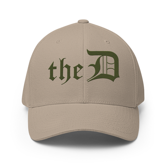 Detroit 'The D' Fitted Baseball Cap | Army Green