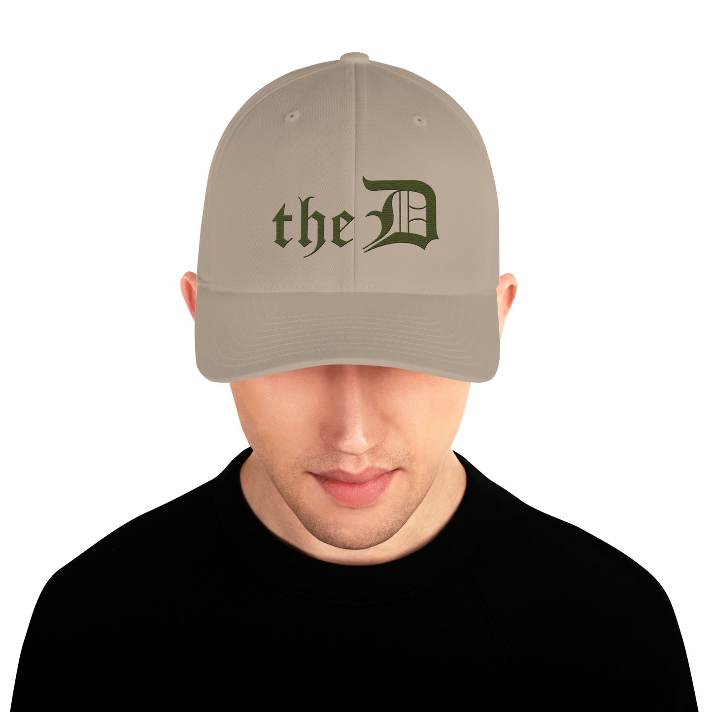 Detroit 'The D' Fitted Baseball Cap | Army Green