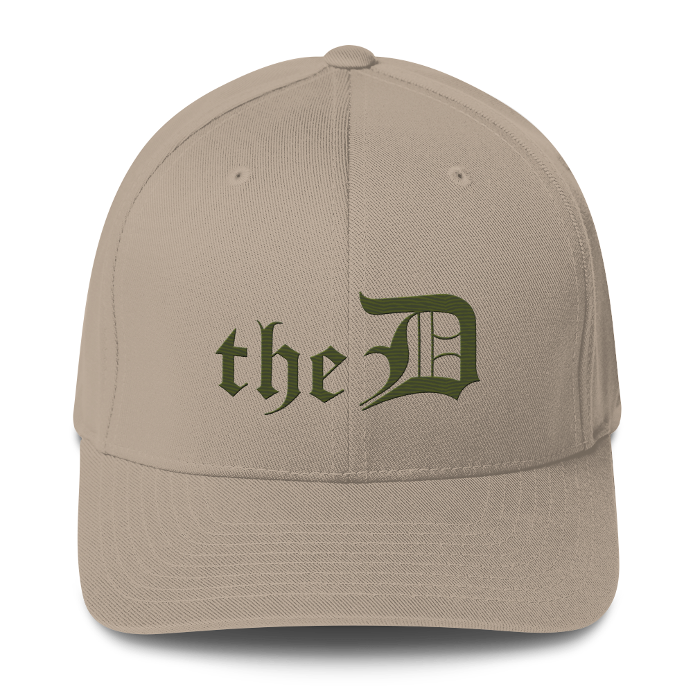 Detroit 'The D' Fitted Baseball Cap | Army Green