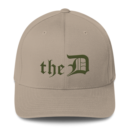 Detroit 'The D' Fitted Baseball Cap | Army Green