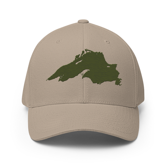 Lake Superior Fitted Baseball Cap | Army Green