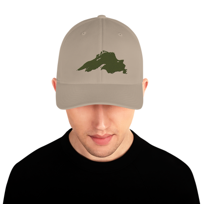 Lake Superior Fitted Baseball Cap | Army Green