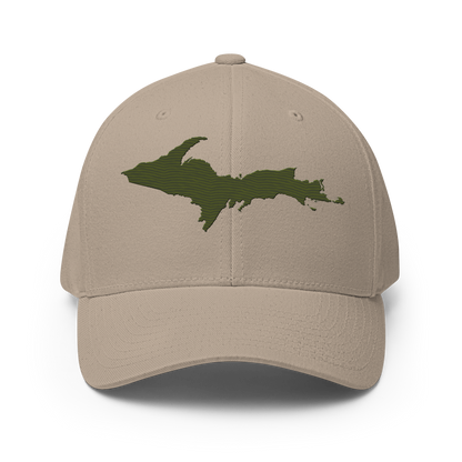 Upper Peninsula Fitted Baseball Cap | Army Green