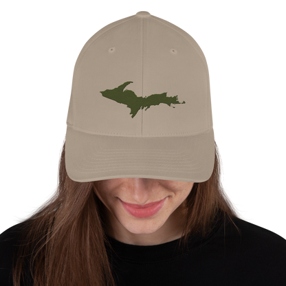 Upper Peninsula Fitted Baseball Cap | Army Green