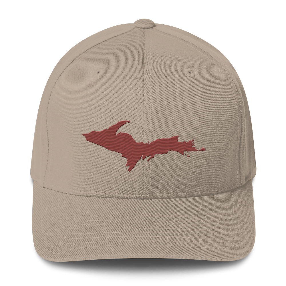 Upper Peninsula Fitted Baseball Cap | Ore Dock Red