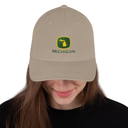 'Michigan' Fitted Baseball Cap | Tractor Parody