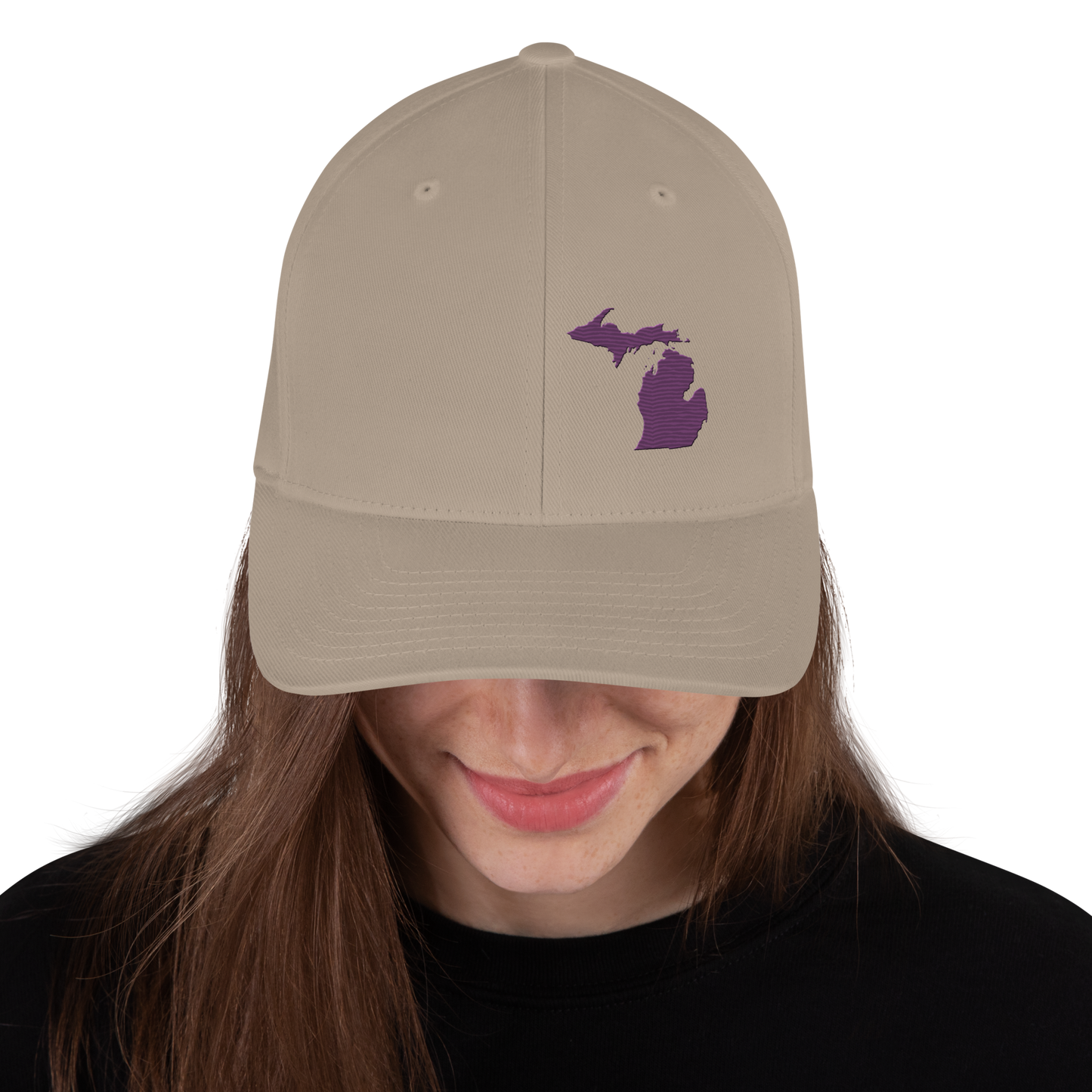 Michigan Fitted Baseball Cap | Plum Outline