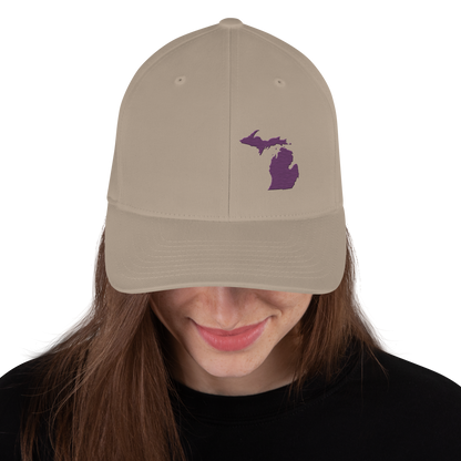 Michigan Fitted Baseball Cap | Plum Outline