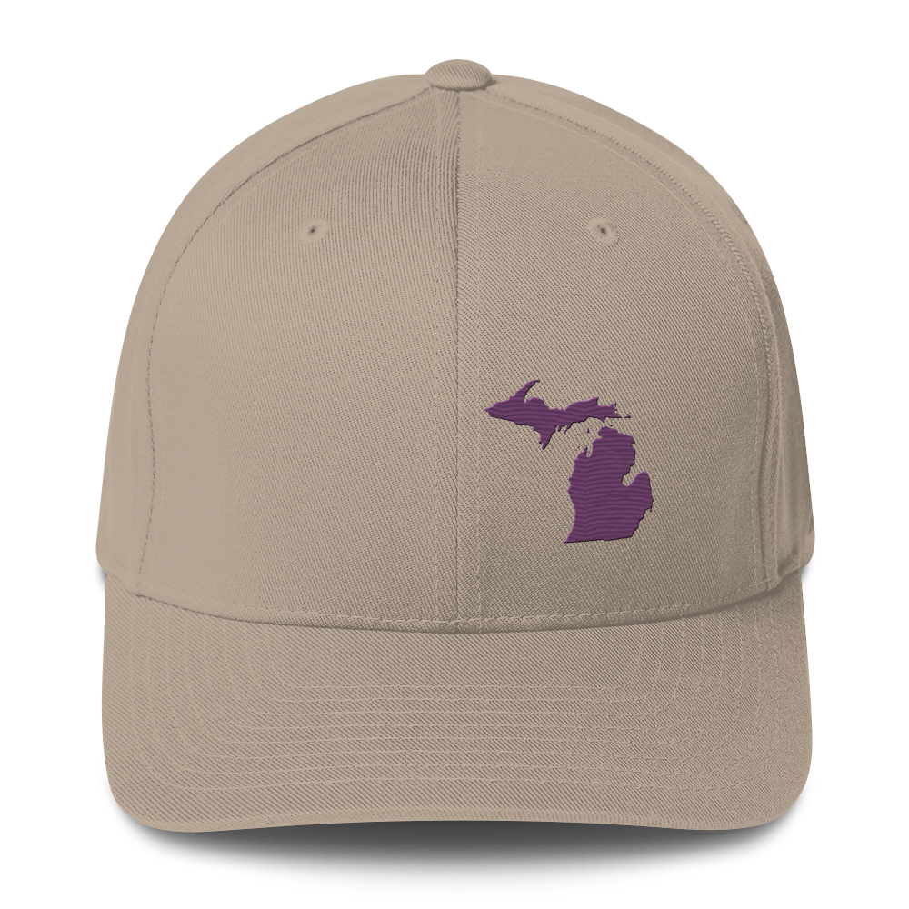 Michigan Fitted Baseball Cap | Plum Outline