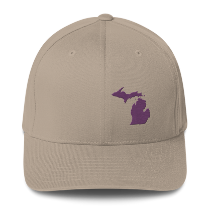 Michigan Fitted Baseball Cap | Plum Outline