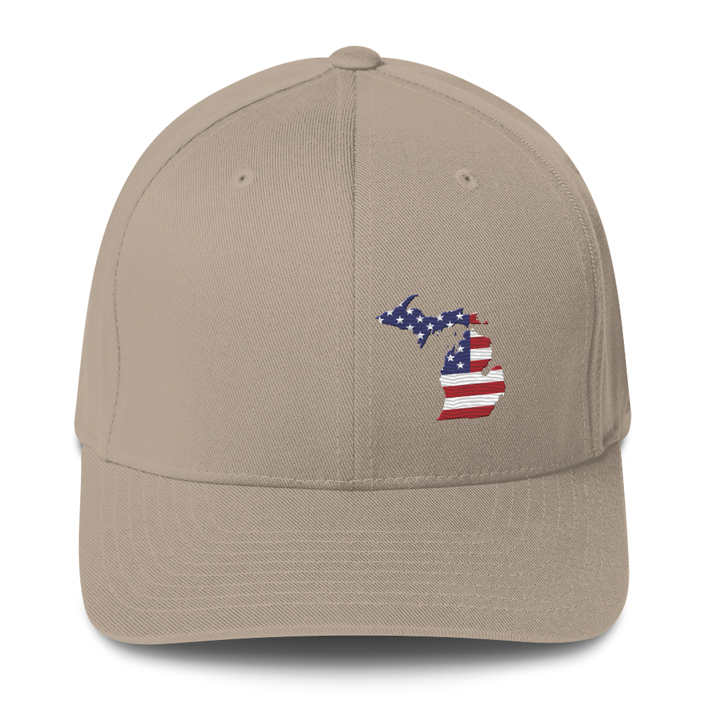 Michigan Fitted Baseball Cap | Patriotic Outline