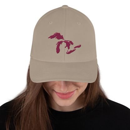 Great Lakes Fitted Baseball Cap | Ruby Red