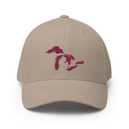 Great Lakes Fitted Baseball Cap | Ruby Red