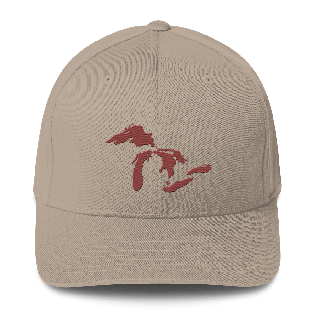 Great Lakes Fitted Baseball Cap | Ore Dock Red