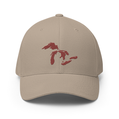 Great Lakes Fitted Baseball Cap | Ore Dock Red