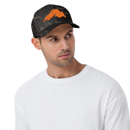 Lake Superior Fitted Camo Cap | Safety Orange