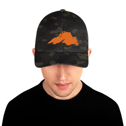 Lake Superior Fitted Camo Cap | Safety Orange