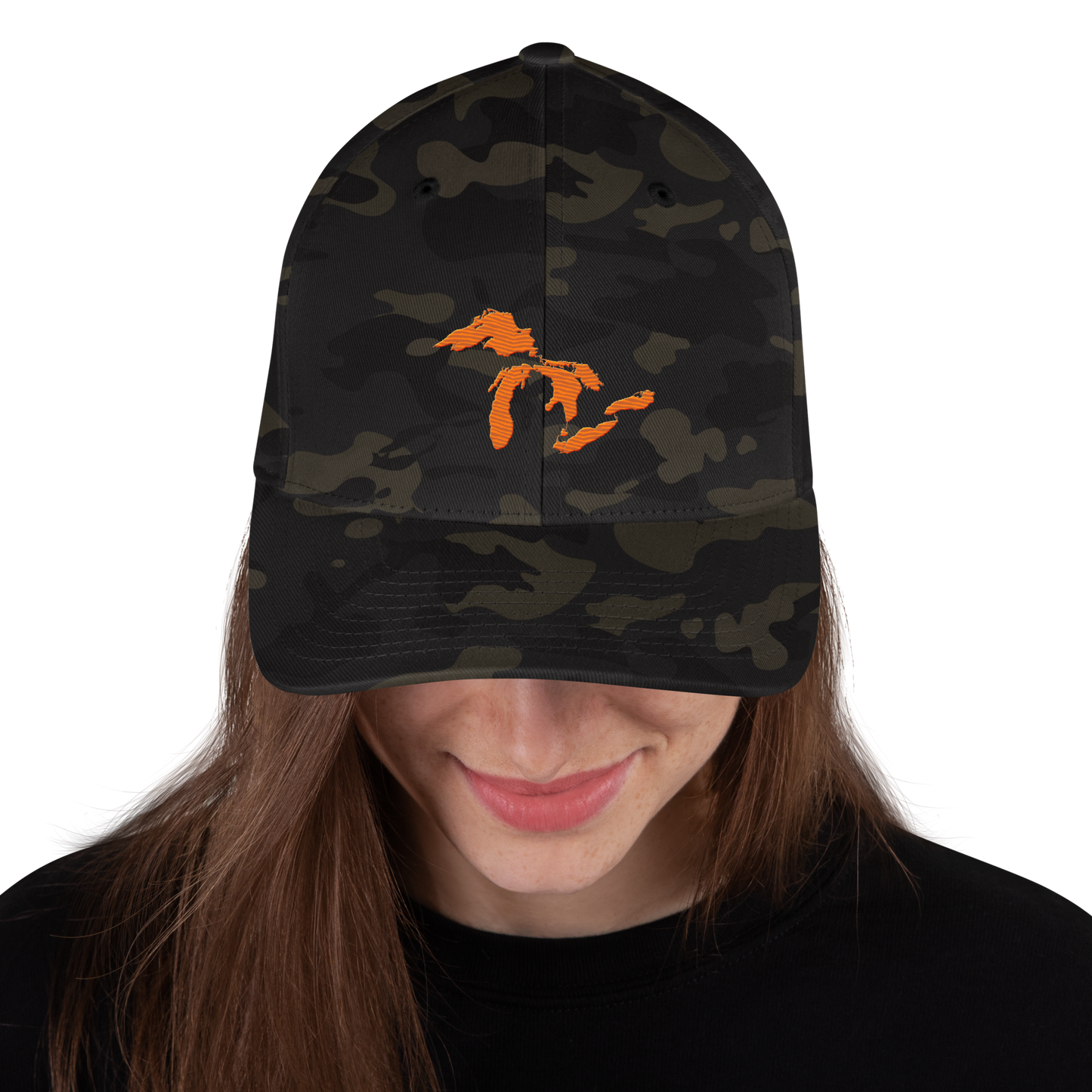 Great Lakes Fitted Camo Cap | Safety Orange