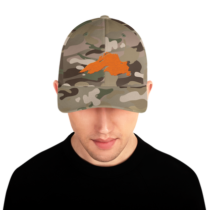 Lake Superior Fitted Camo Cap | Safety Orange