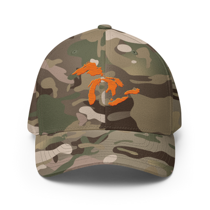 Great Lakes Fitted Camo Cap | Safety Orange