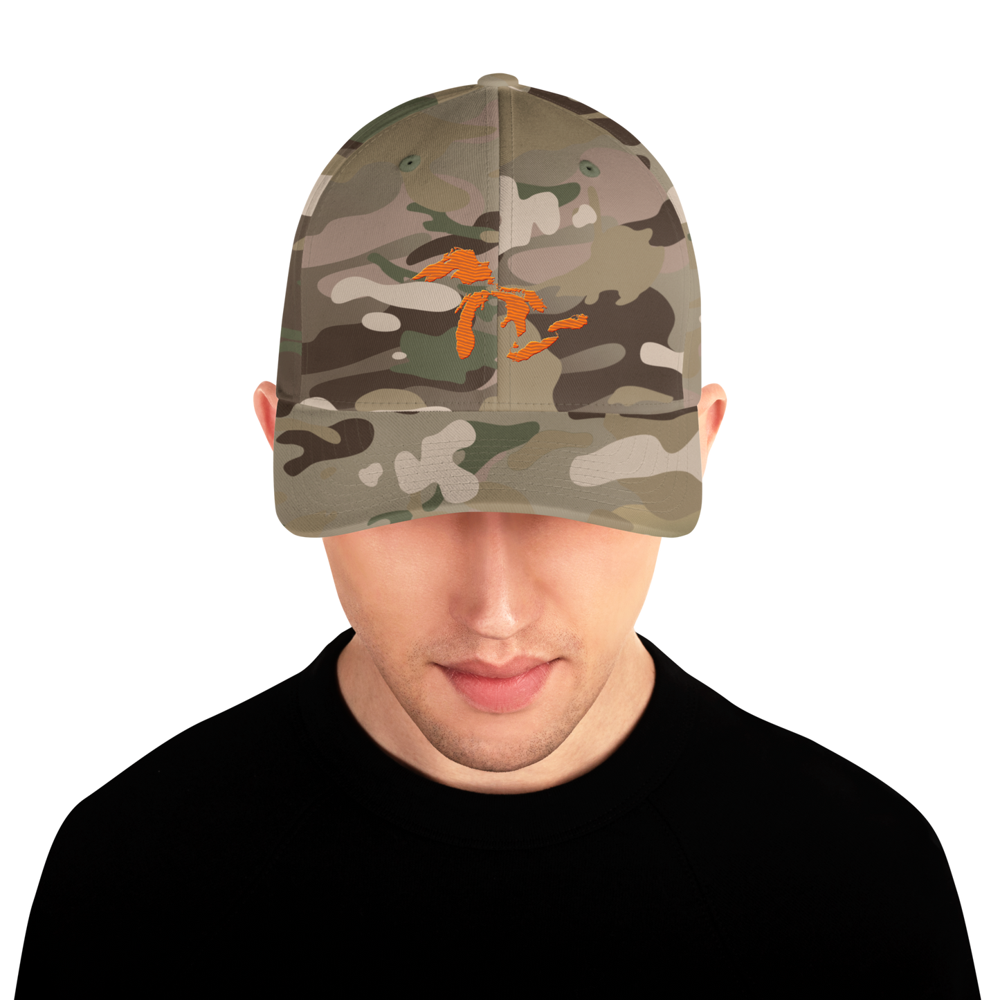 Great Lakes Fitted Camo Cap | Safety Orange