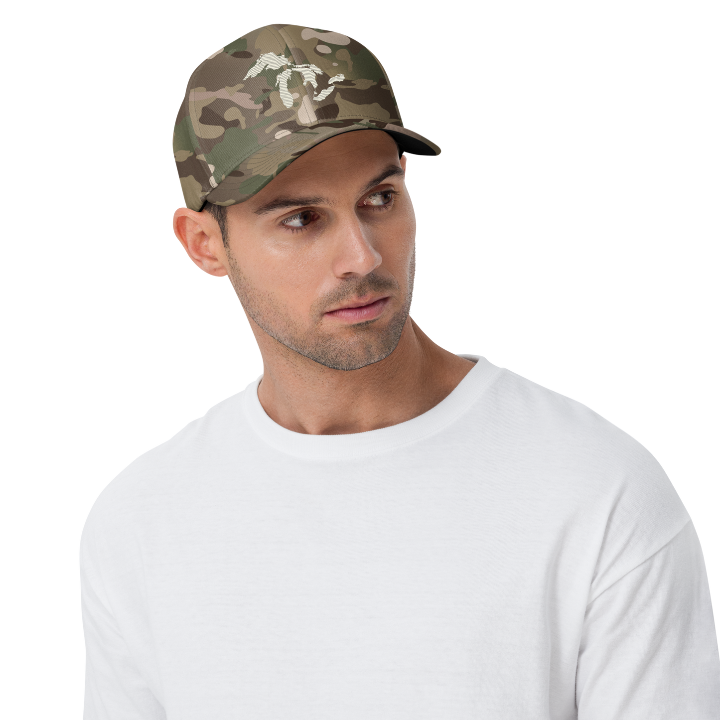 Great Lakes Fitted Camo Cap | Ivory White