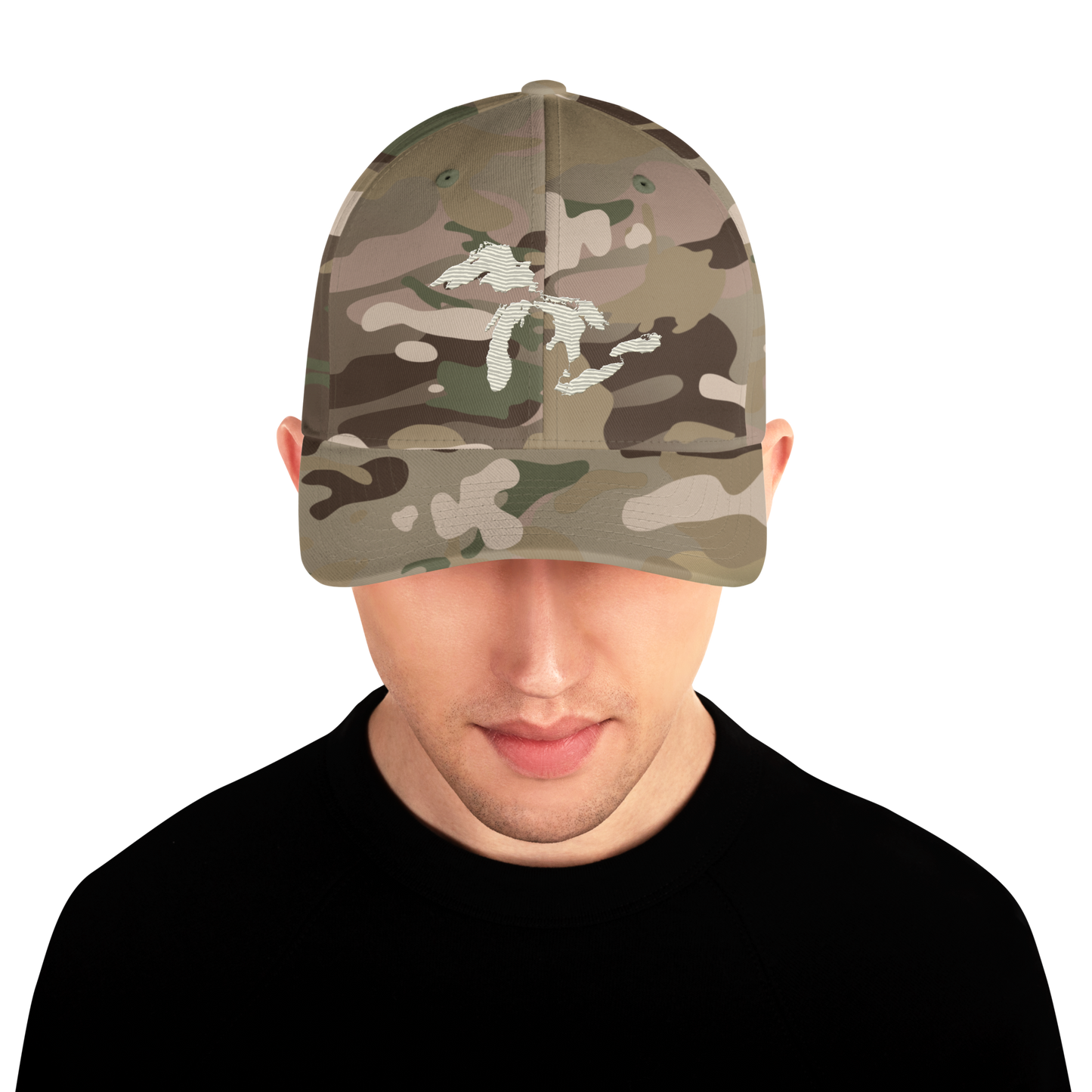 Great Lakes Fitted Camo Cap | Ivory White