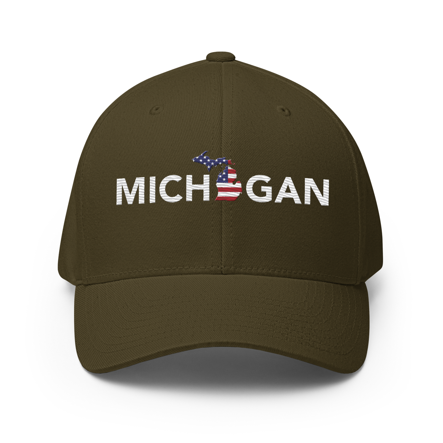 'Michigan' Fitted Baseball Cap (Sans Font Patriot Edition)