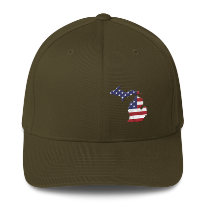 Michigan Fitted Baseball Cap (Patriot Edition)