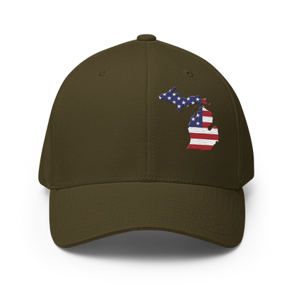 Michigan Fitted Baseball Cap (Patriot Edition)