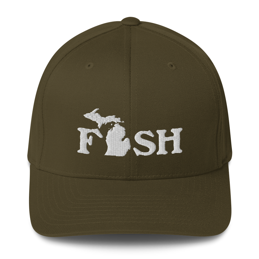 Michigan 'Fish' Fitted Baseball Cap