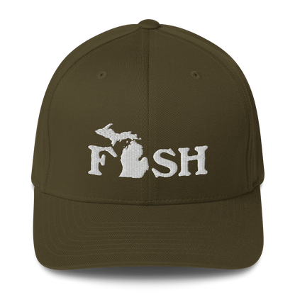 Michigan 'Fish' Fitted Baseball Cap