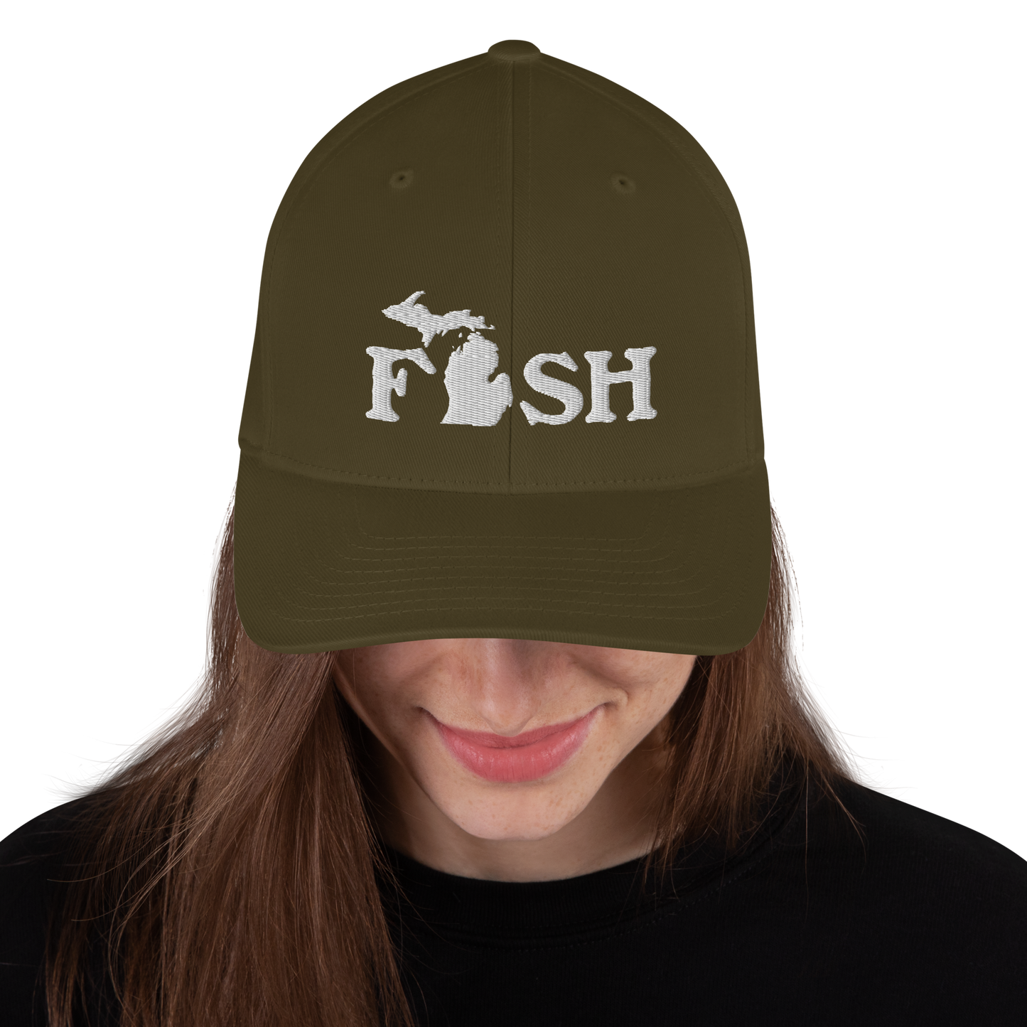 Michigan 'Fish' Fitted Baseball Cap