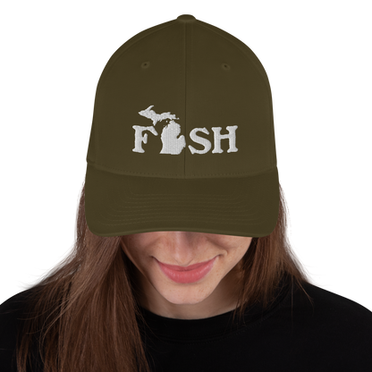 Michigan 'Fish' Fitted Baseball Cap